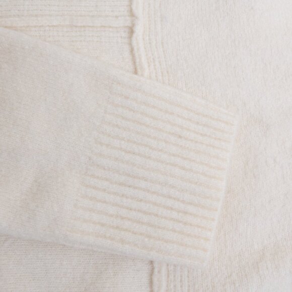 All Saints Lock Roll Neck Relaxed Fit Jumper Wool Yak Blend Soft Chalk White - Picture 8 of 14